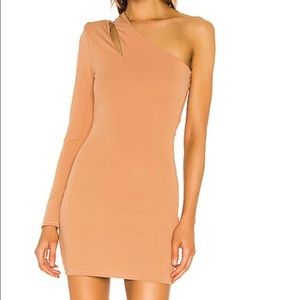 NBD One Shoulder Nude Dress